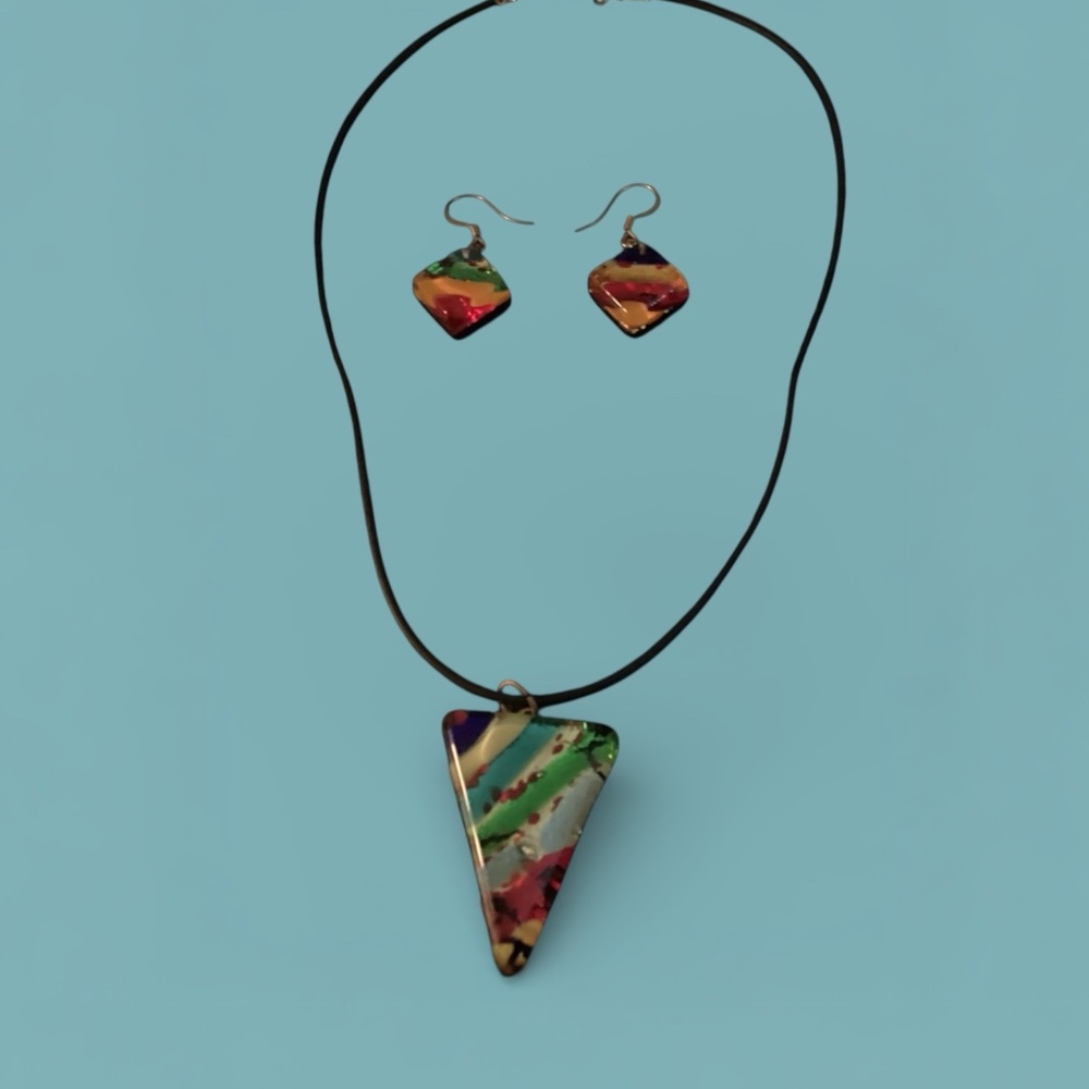 Murano Glass Necklace and Earrings Set